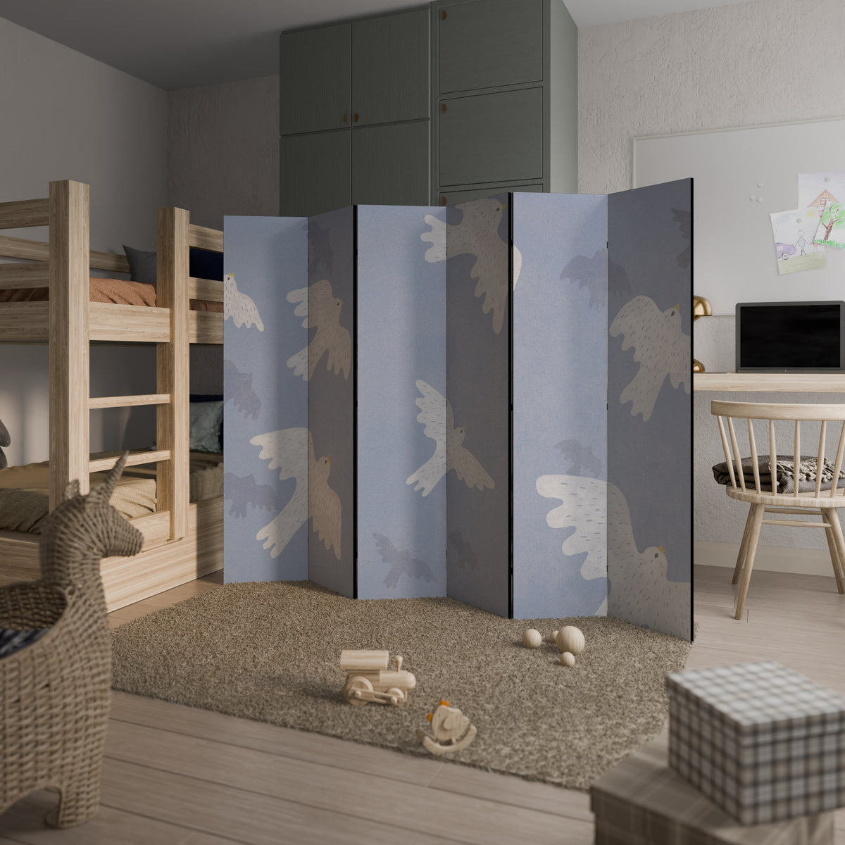 SLOWLY FLOAT 6-Panel Room Divider