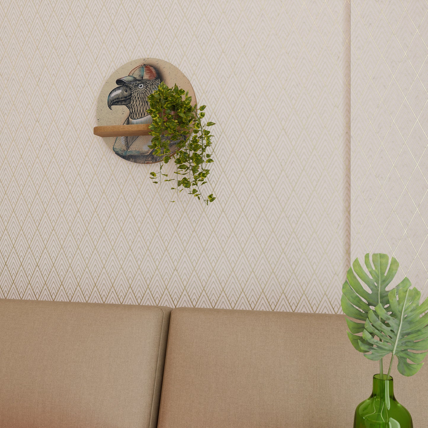 FEATHERED FASHIONISTA Art Shelf