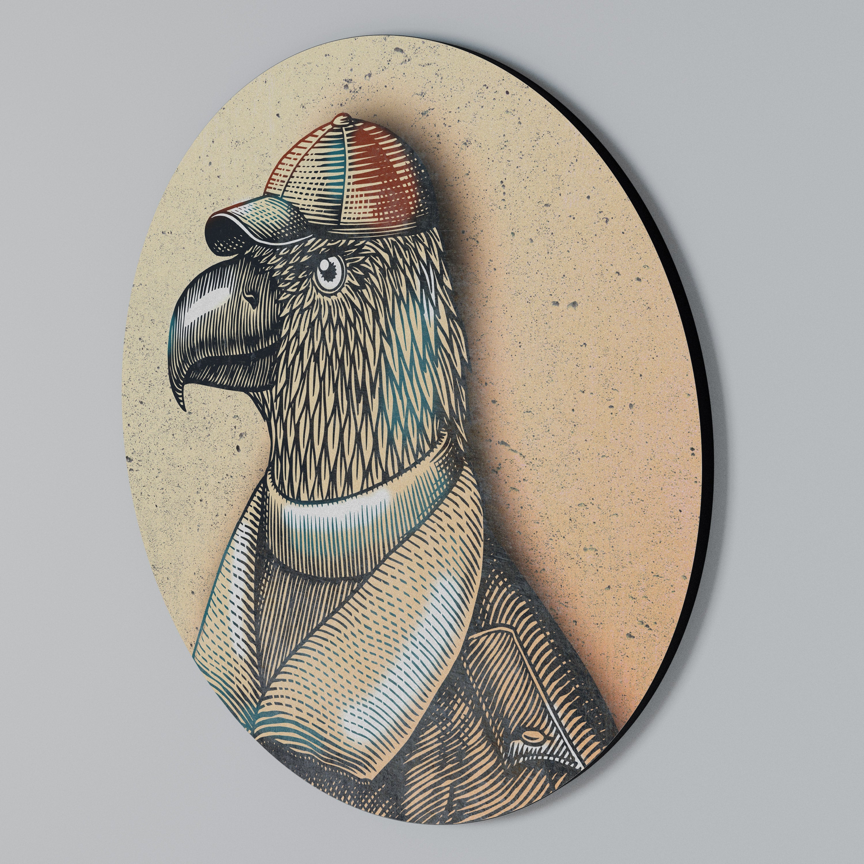 FEATHERED FASHIONISTA Round Wall Art