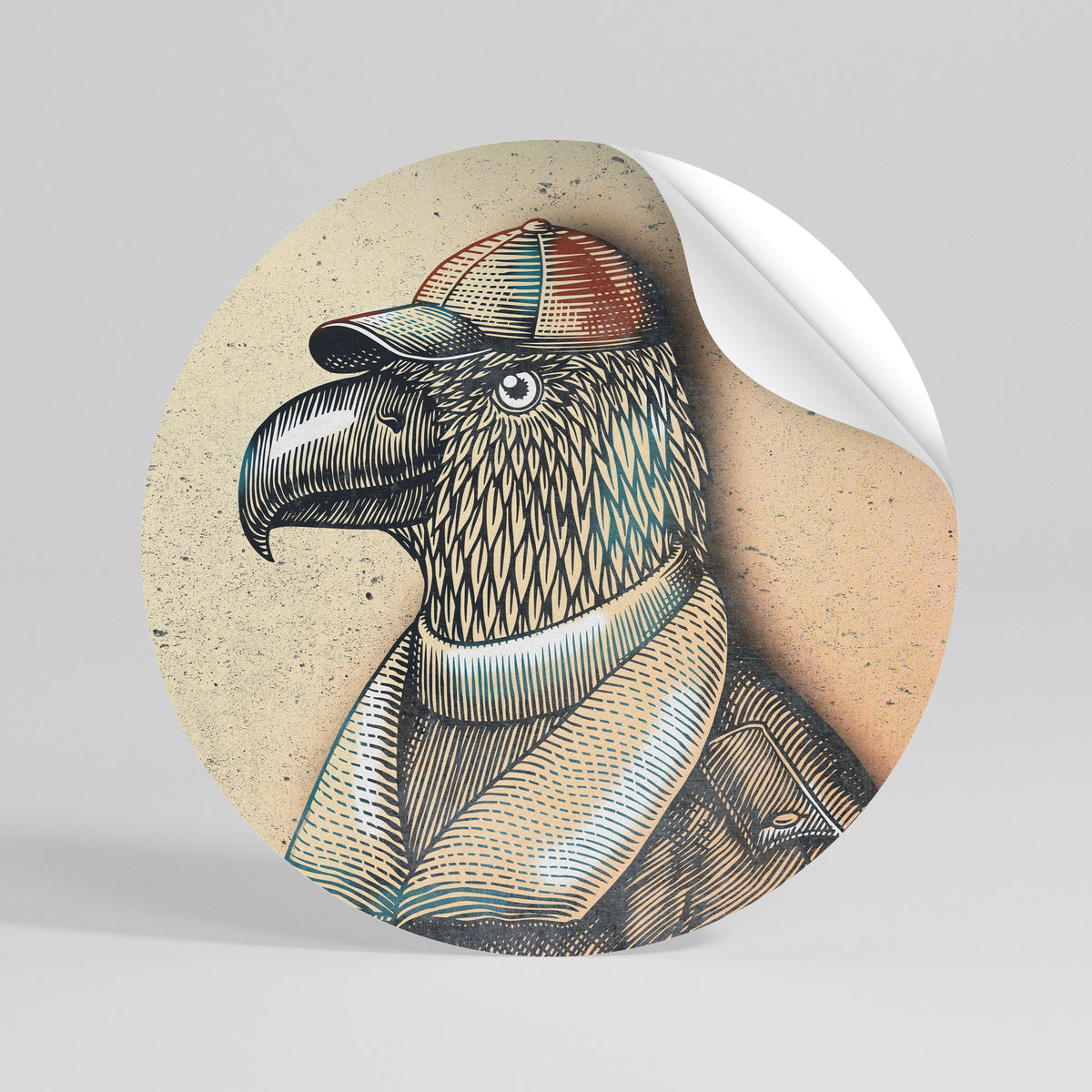 FEATHERED FASHIONISTA Αυτοκόλλητη Αφίσα στρογγυλή