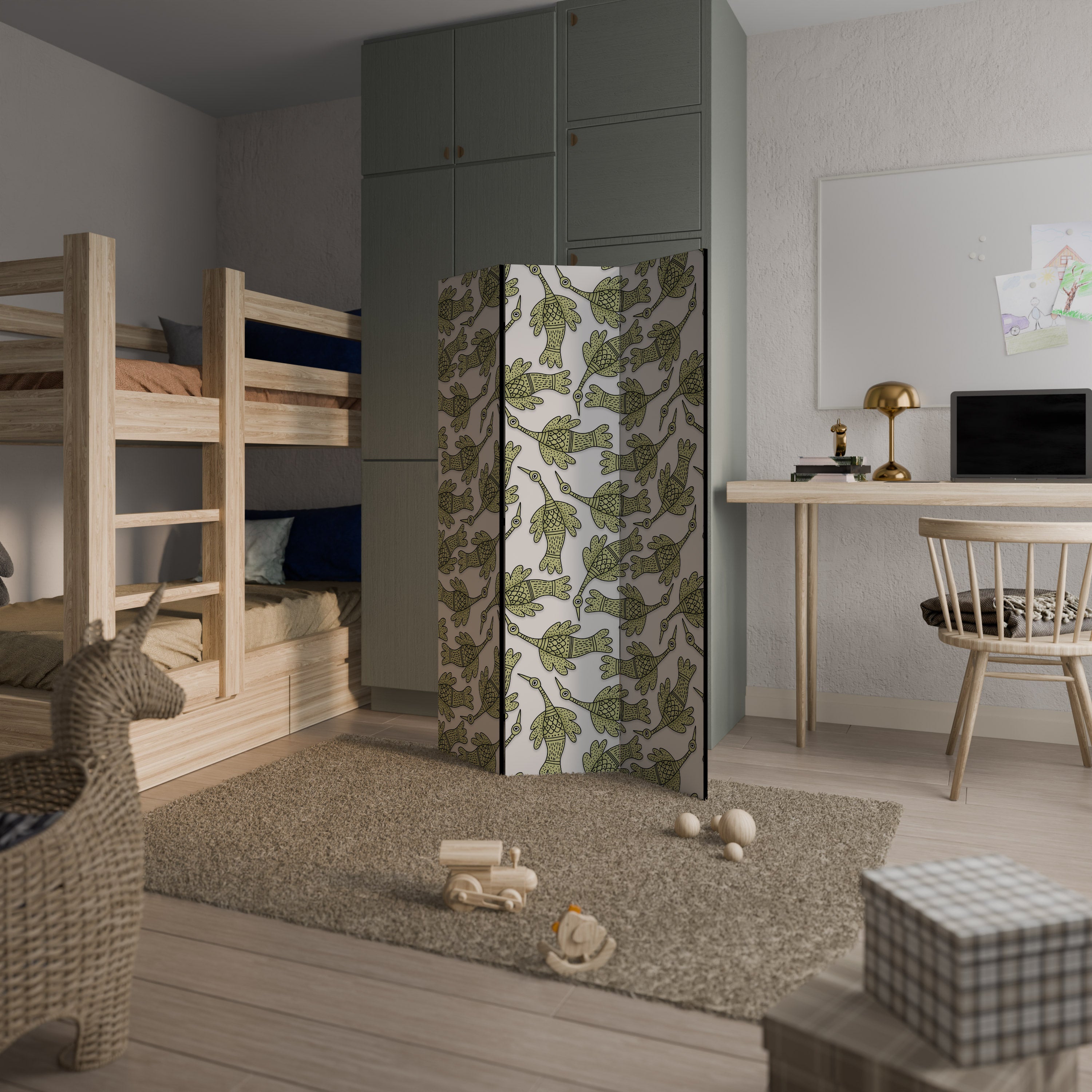 SEEDLING SONGBIRD 3-Panel Room Divider