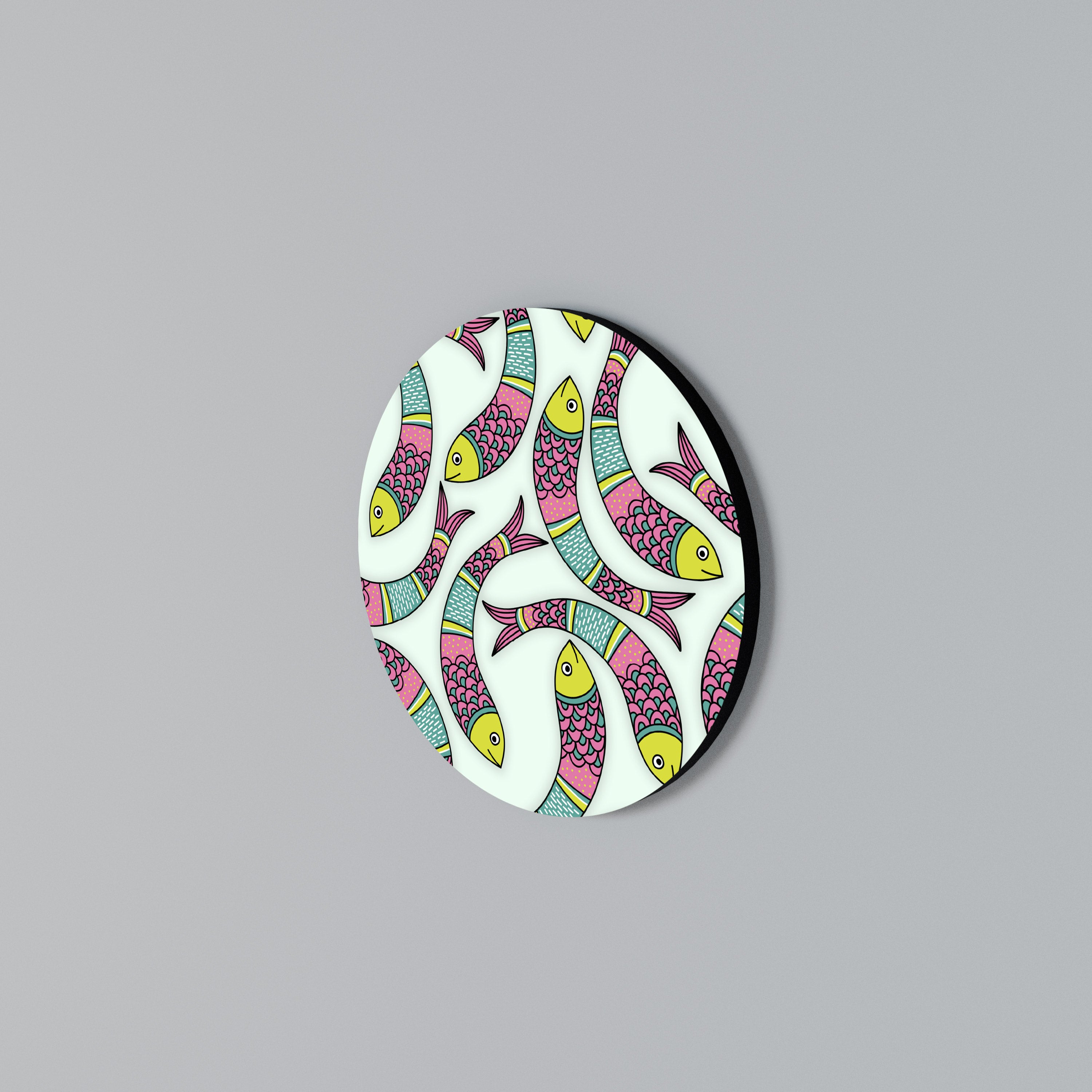 INDIAN FISH Round Wall Art