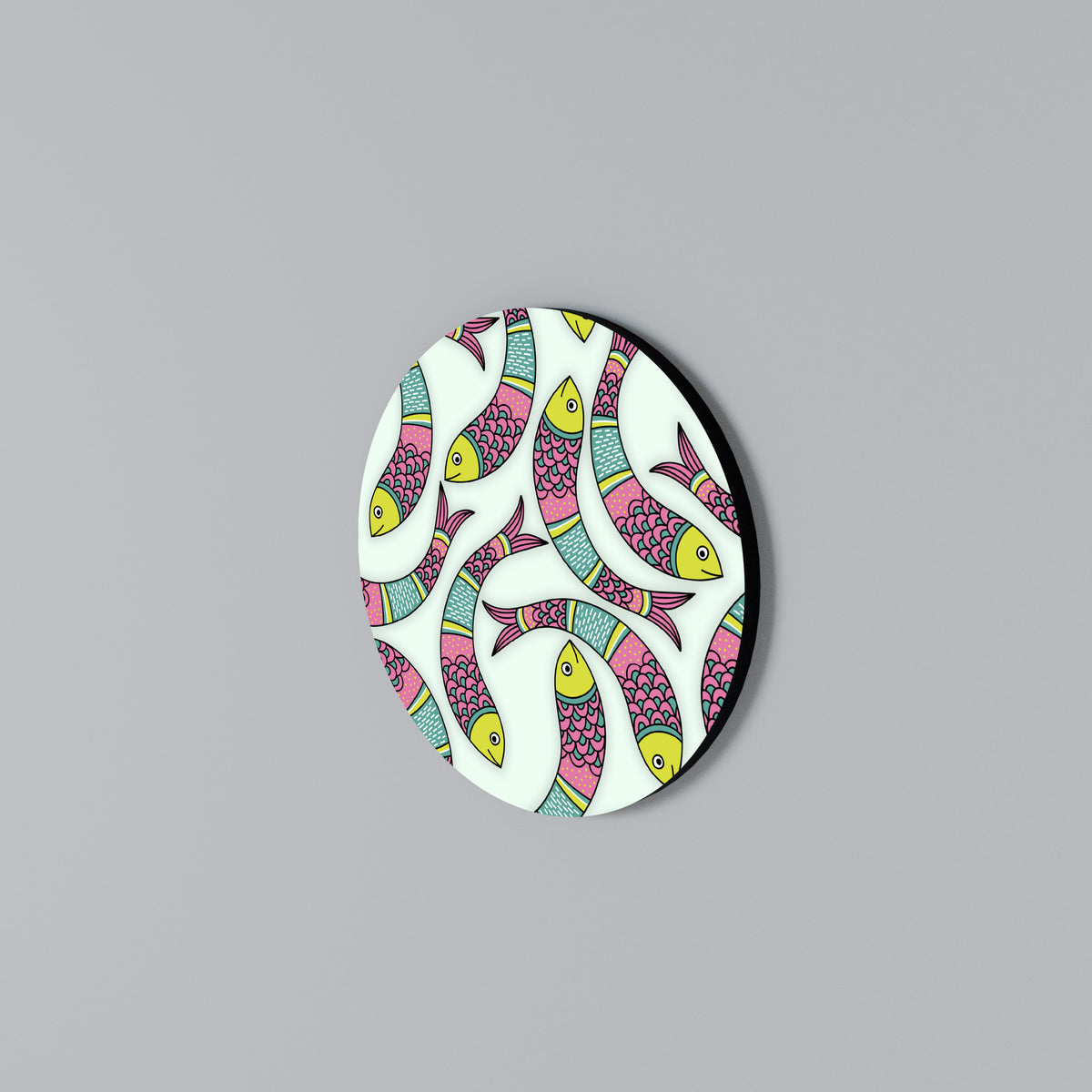 INDIAN FISH Στρογγυλός πίνακας ζωγραφικής