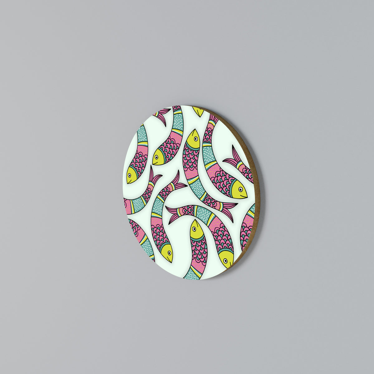 INDIAN FISH Στρογγυλός πίνακας ζωγραφικής