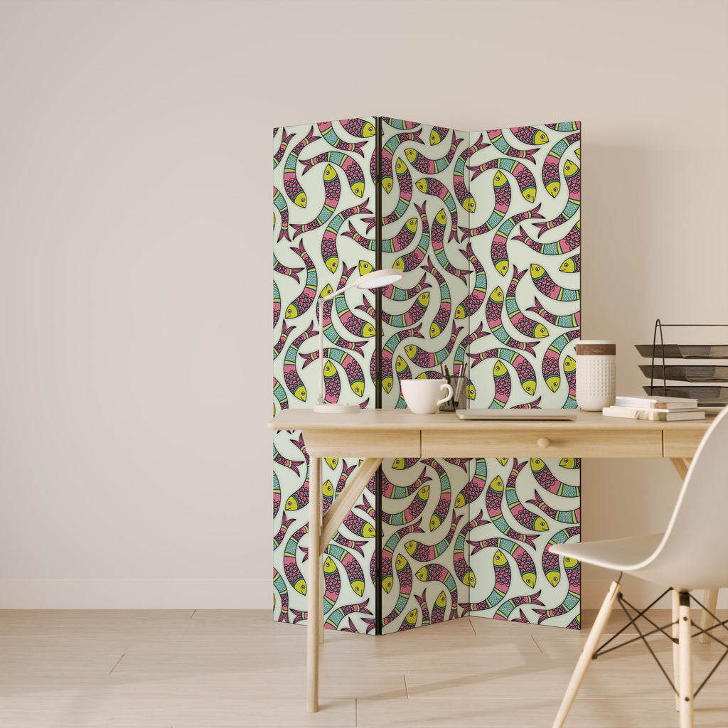 INDIAN FISH Decorative 3-Panel Room Divider