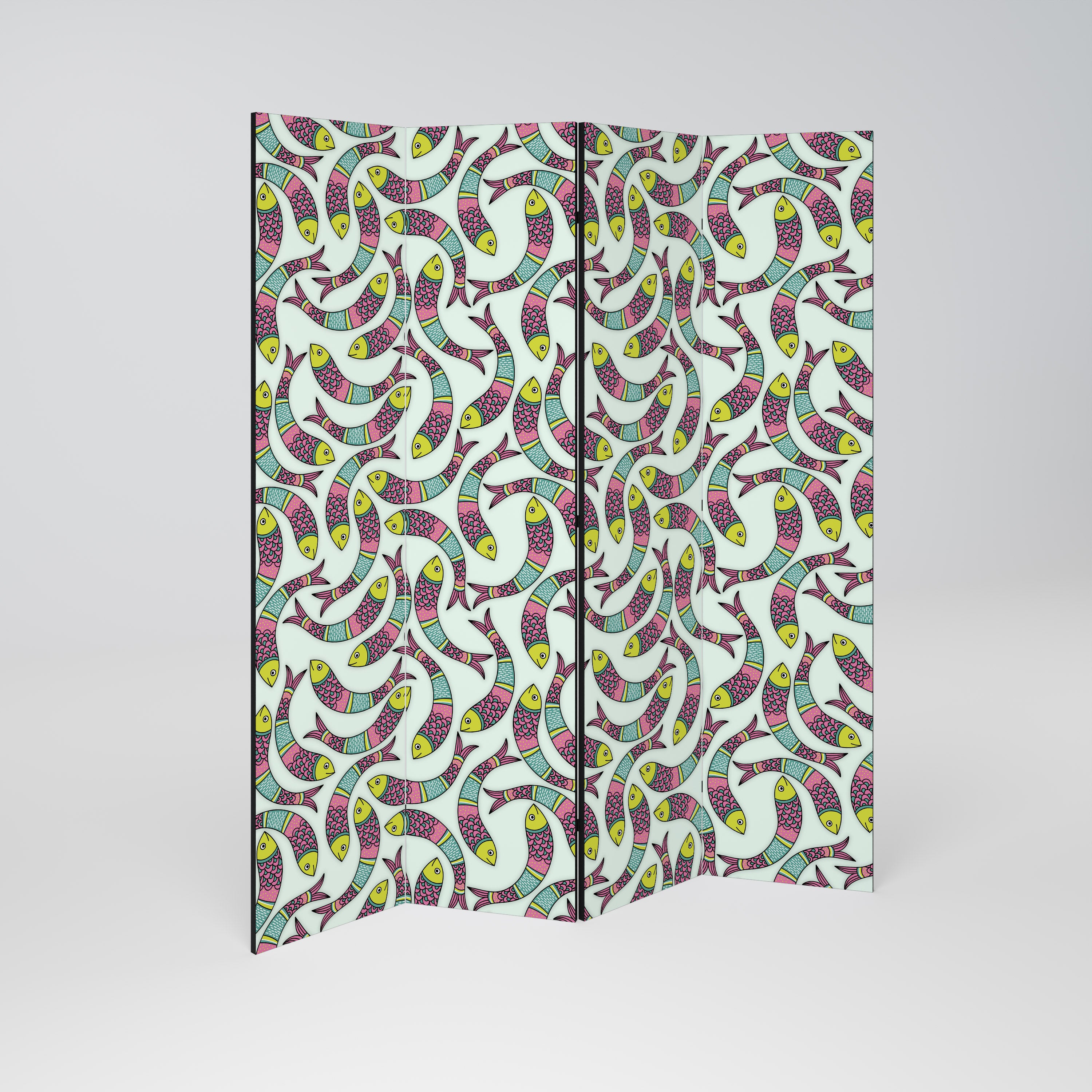 INDIAN FISH 4-Panel Room Divider