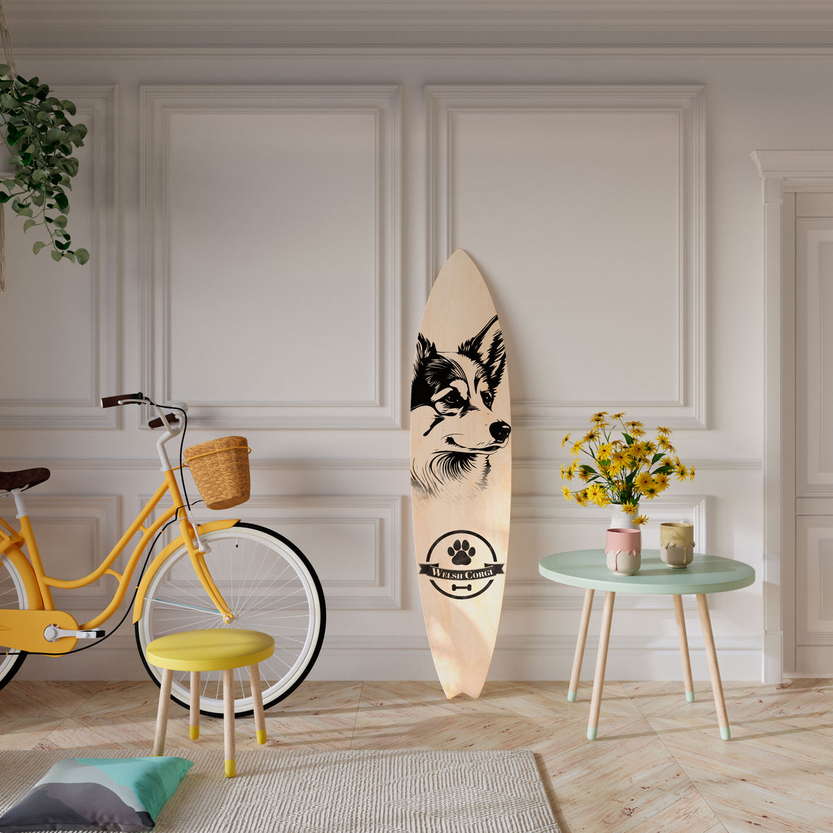 WELSH CORGI PEMBROKE Διακοσμητική σανίδα Surf
