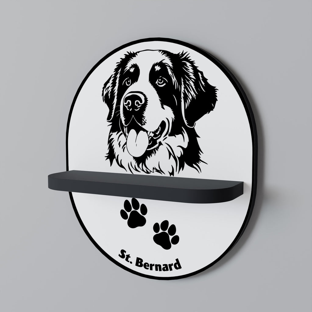 Οβάλ Ράφι Τέχνης SAINT BERNARD σε Μαύρο Φινίρισμα