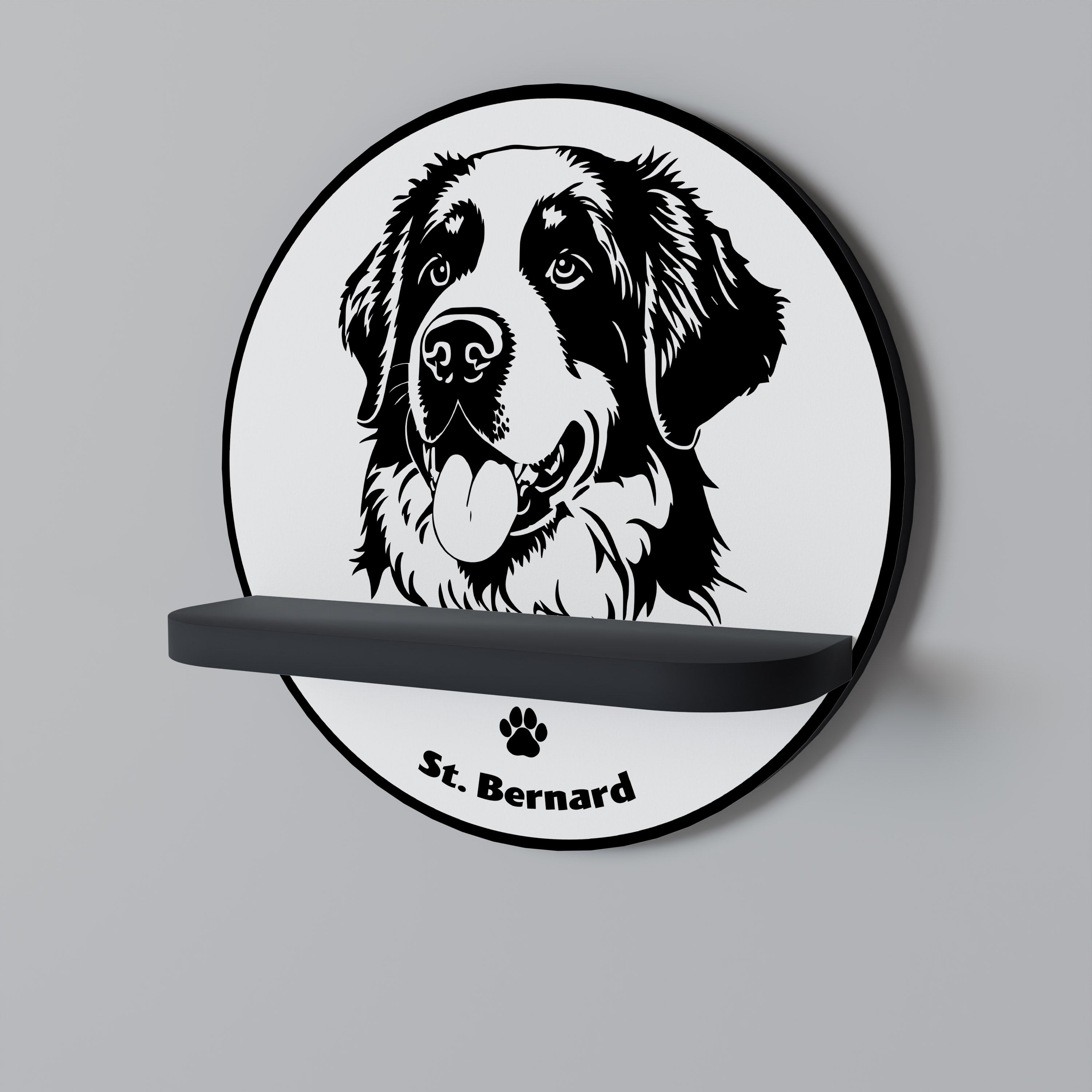 Στρογγυλό ράφι τέχνης SAINT BERNARD σε μαύρο φινίρισμα