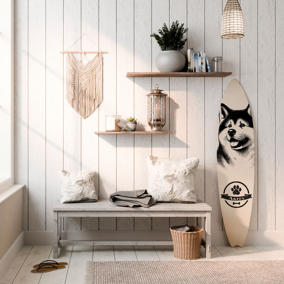AKITA DOG Διακοσμητική σανίδα Surf
