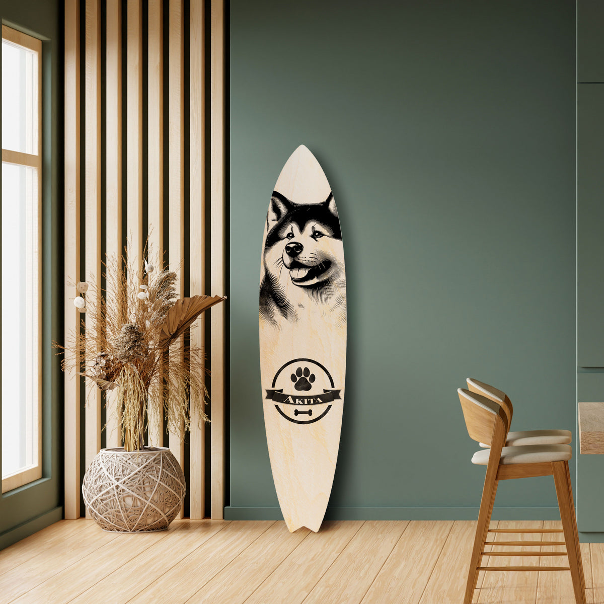AKITA DOG Διακοσμητική σανίδα Surf