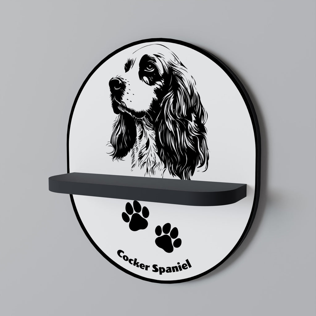 Οβάλ Ράφι Τέχνης ENGLISH COCKER SPANIEL σε Μαύρο Φινίρισμα