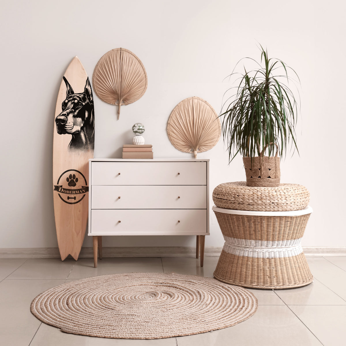 DOBERMAN DOG Διακοσμητική σανίδα Surf