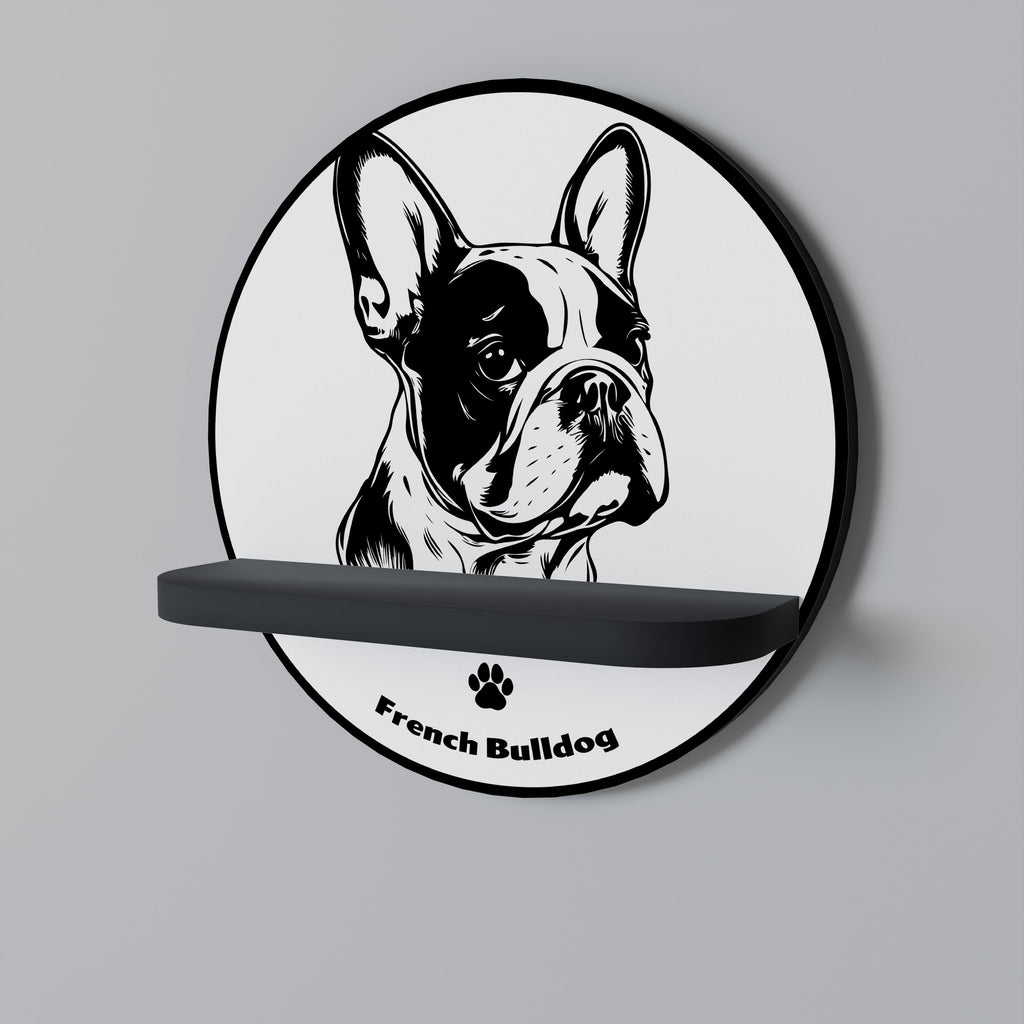 Στρογγυλό ράφι τέχνης FREE BULLDOG σε μαύρο φινίρισμα