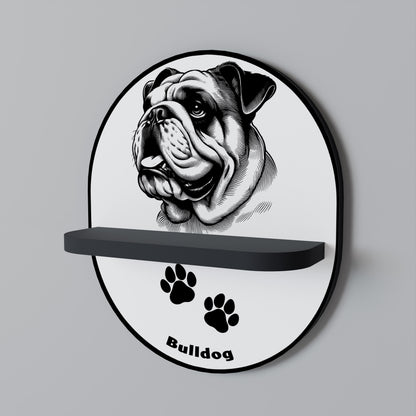 BULLDOG DOG Art Shelf