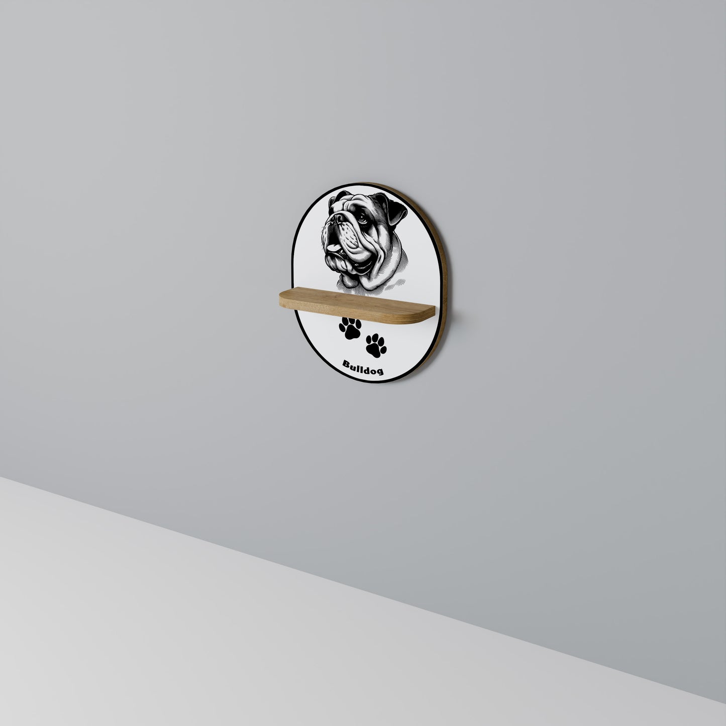 BULLDOG DOG Art Shelf