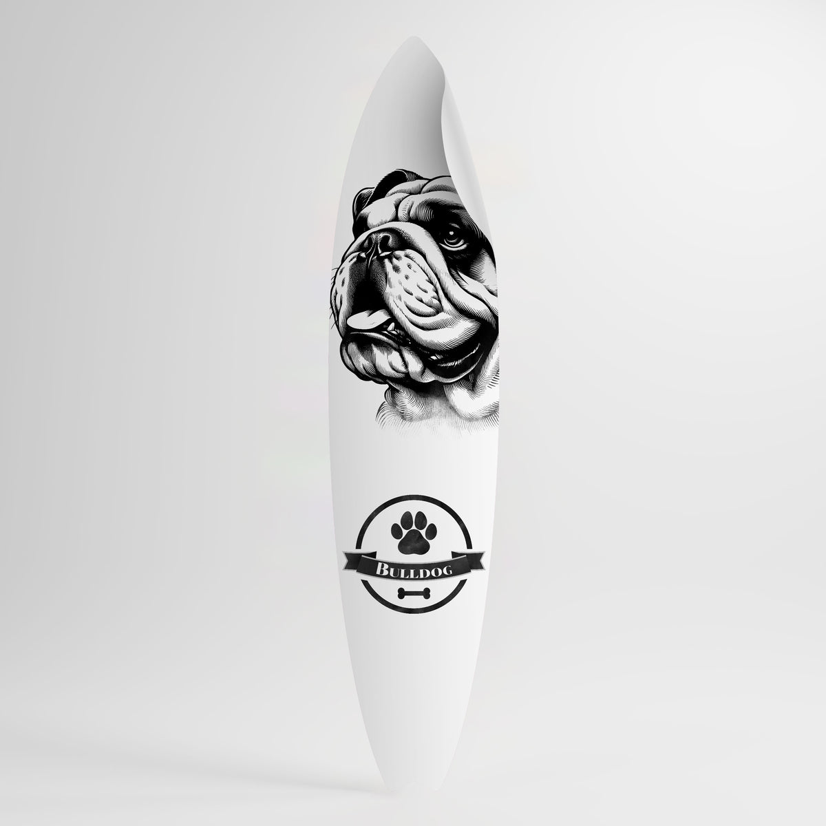 BULLDOG DOG Αυτοκόλλητη Αφίσα "Surf"