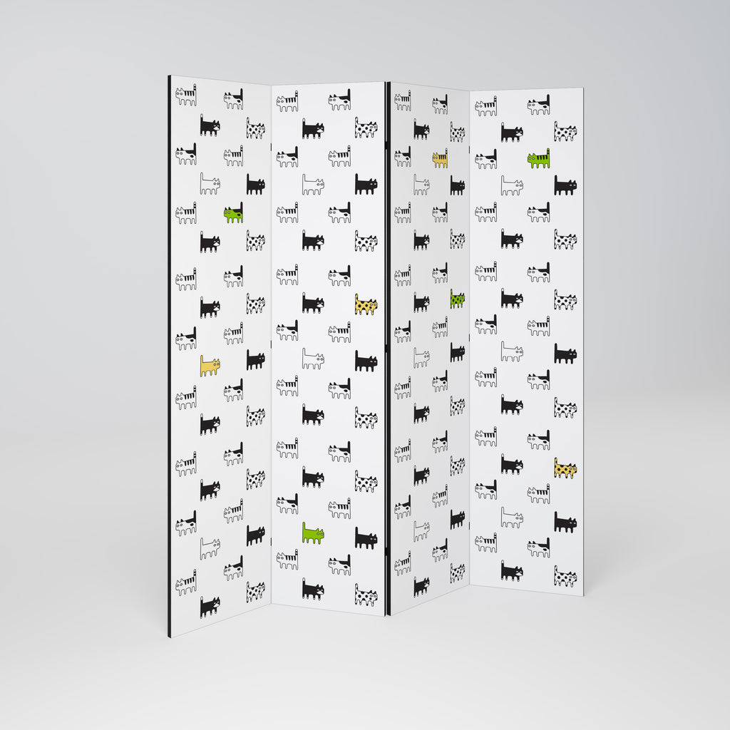 CATS COMPILATION 4-Panel Room Divider
