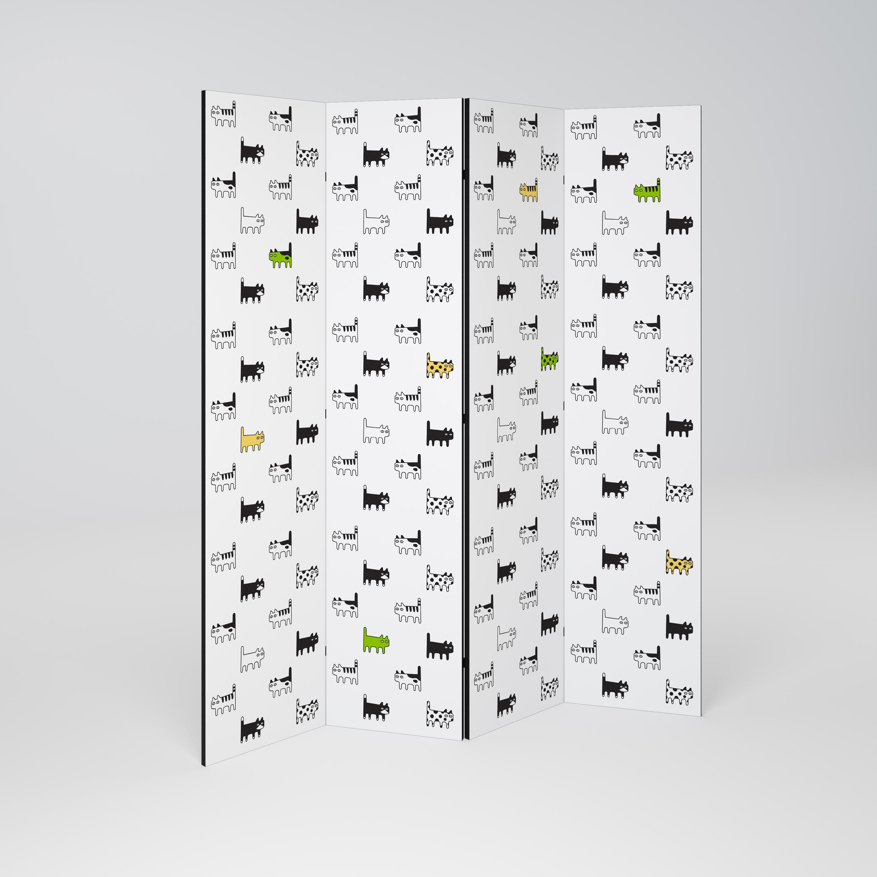 CATS COMPILATION 4-Panel Room Divider