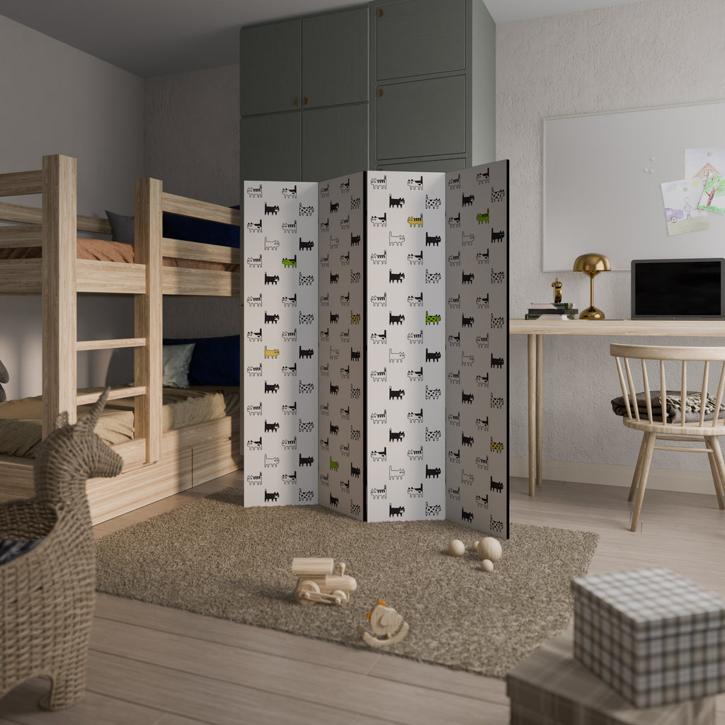 CATS COMPILATION 4-Panel Room Divider