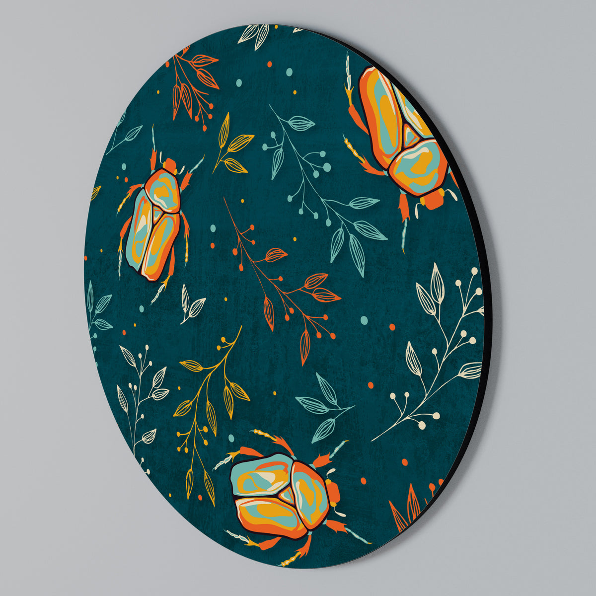 AUTUMN INSECTS Στρογγυλός πίνακας ζωγραφικής