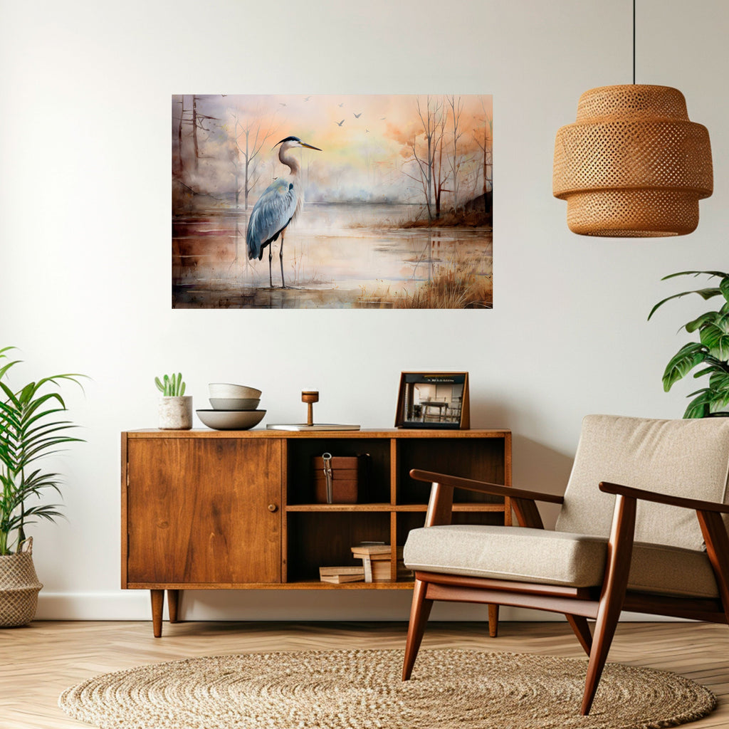 HERON DAYDREAM Οριζόντια Αφίσα με Αποκόλληση και Κολλήστε