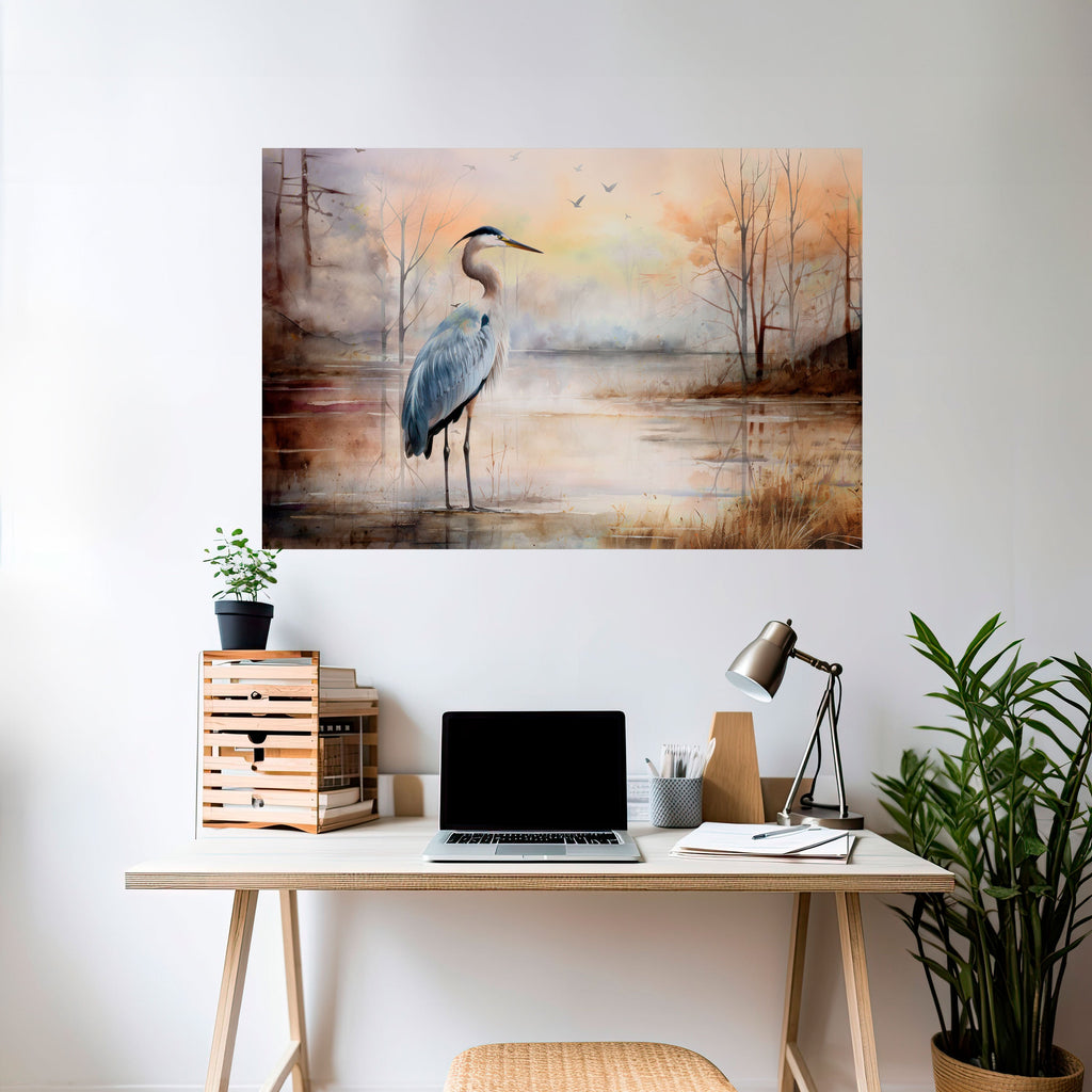 HERON DAYDREAM Οριζόντια Αφίσα με Αποκόλληση και Κολλήστε