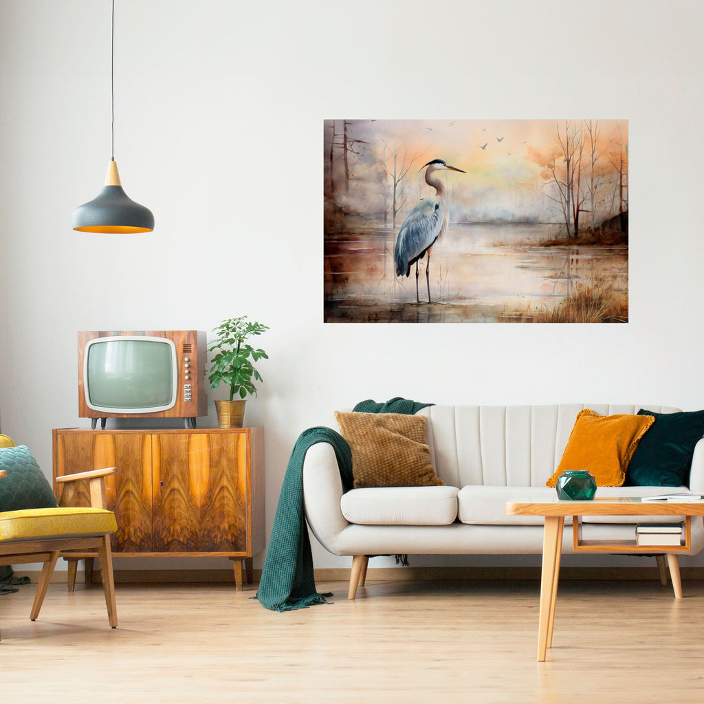 HERON DAYDREAM Οριζόντια Αφίσα με Αποκόλληση και Κολλήστε