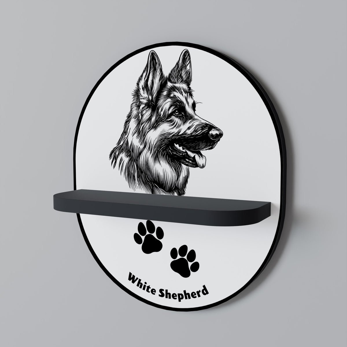 WHITE SHEPHERD DOG Διακοσμητικό Ράφι Art Shelf