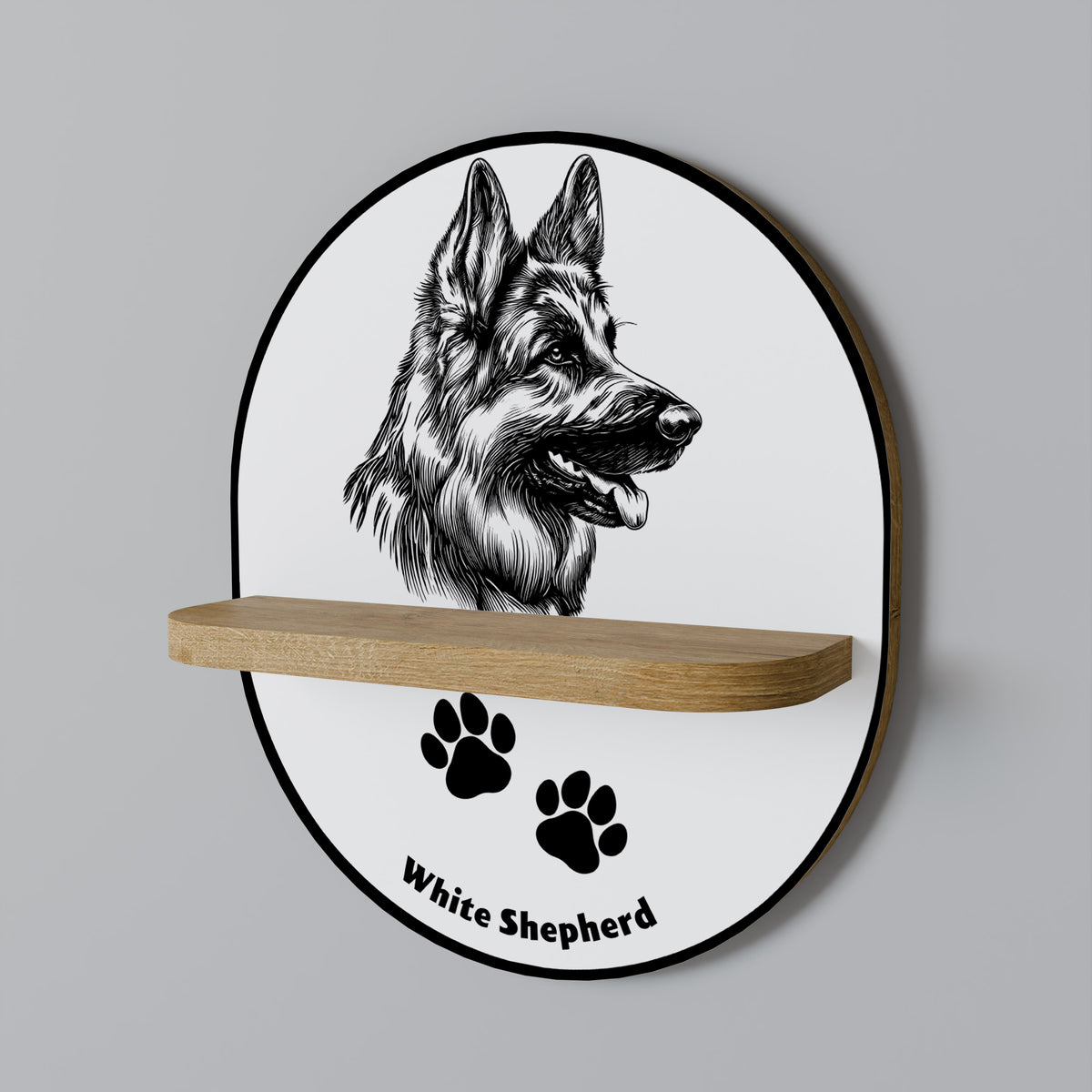 WHITE SHEPHERD DOG Διακοσμητικό Ράφι Art Shelf