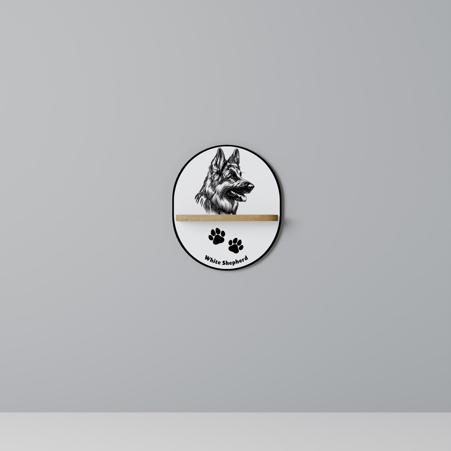 WHITE SHEPHERD DOG Διακοσμητικό Ράφι Art Shelf