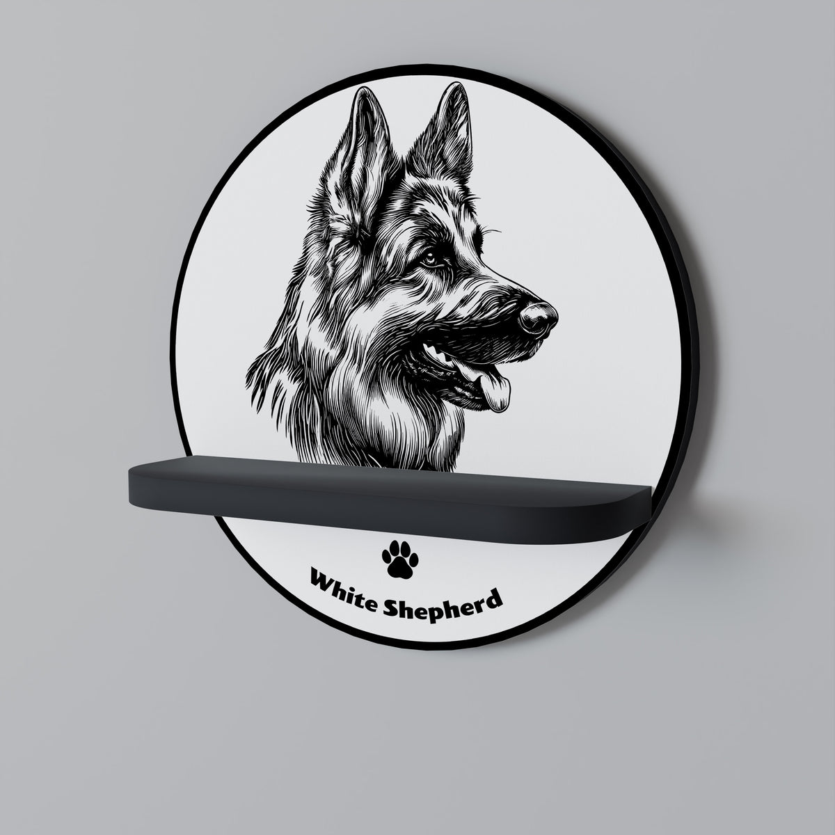 WHITE SHEPHERD DOG Διακοσμητικό Ράφι Art Shelf