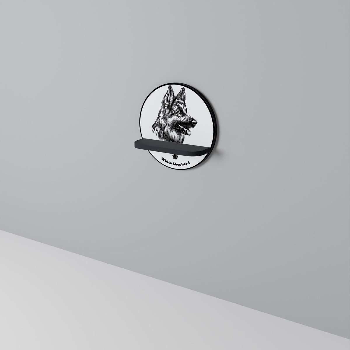 WHITE SHEPHERD DOG Διακοσμητικό Ράφι Art Shelf