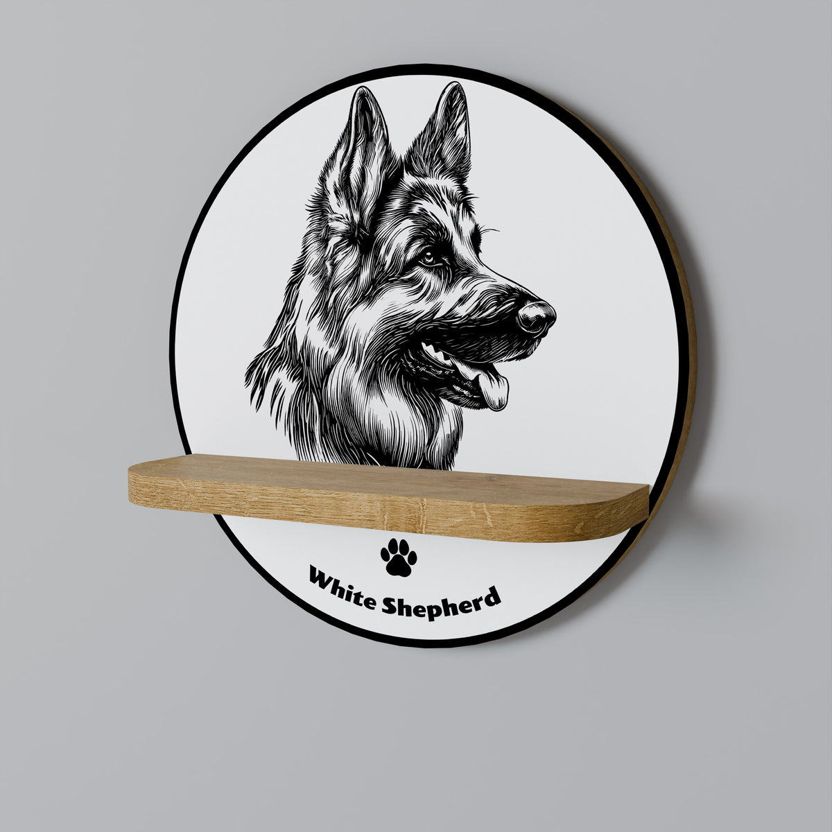 WHITE SHEPHERD DOG Διακοσμητικό Ράφι Art Shelf