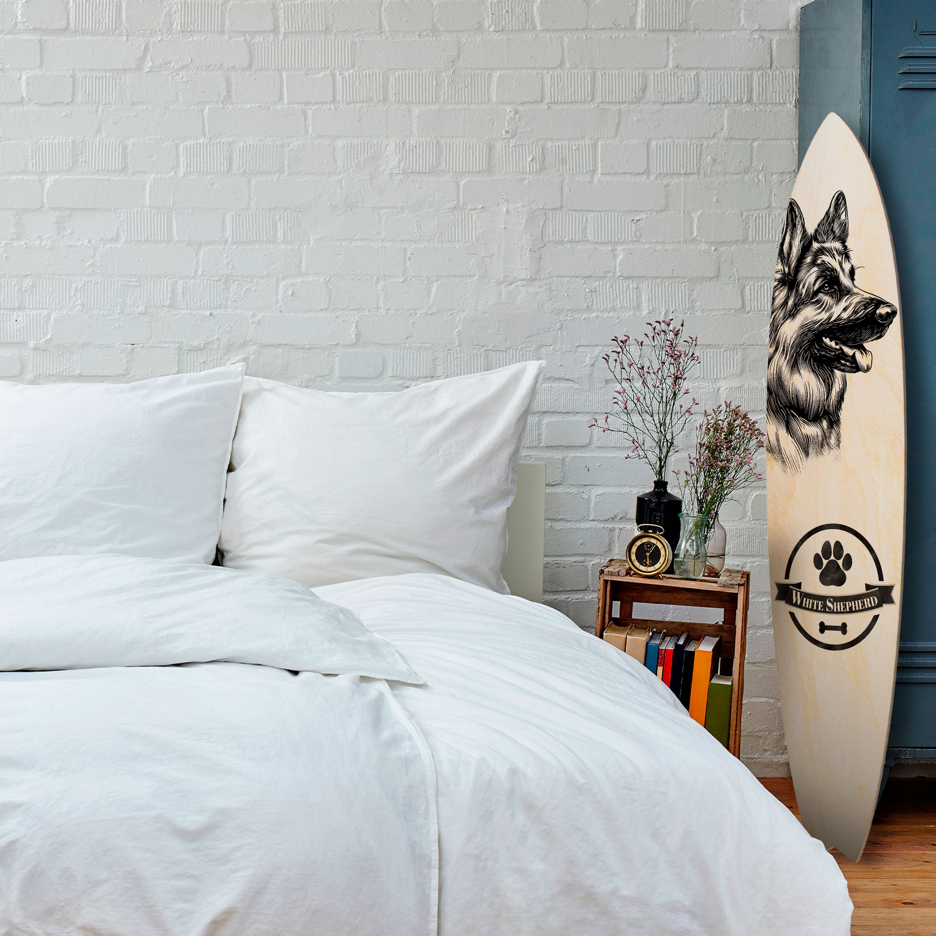 WHITE SHEPHERD DOG Διακοσμητική σανίδα Surf