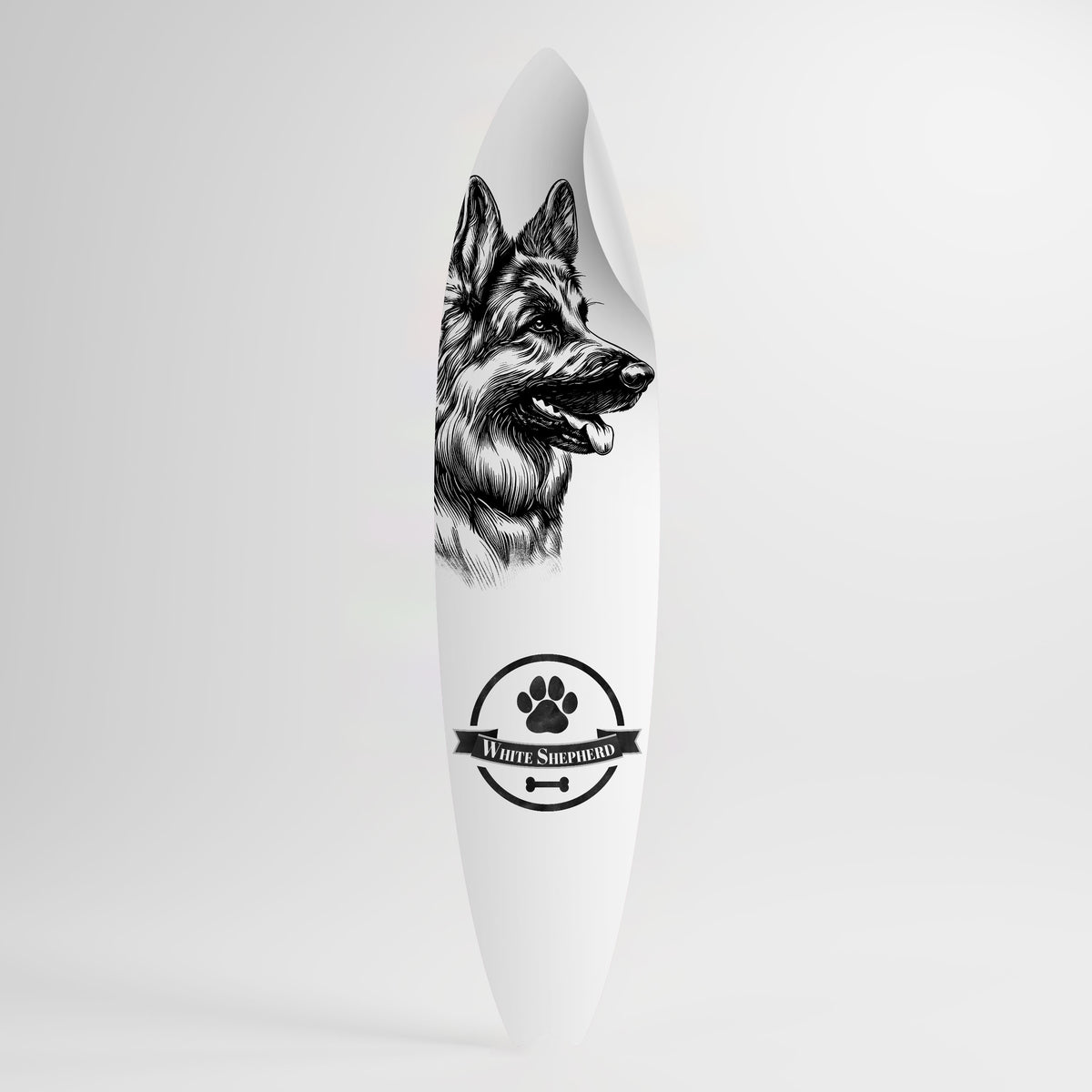 WHITE SHEPHERD DOG Αυτοκόλλητη Αφίσα "Surf"