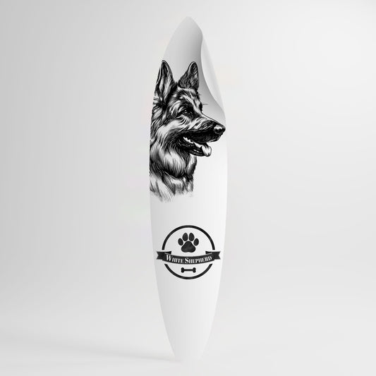 WHITE SHEPHERD DOG Αυτοκόλλητη Αφίσα "Surf"