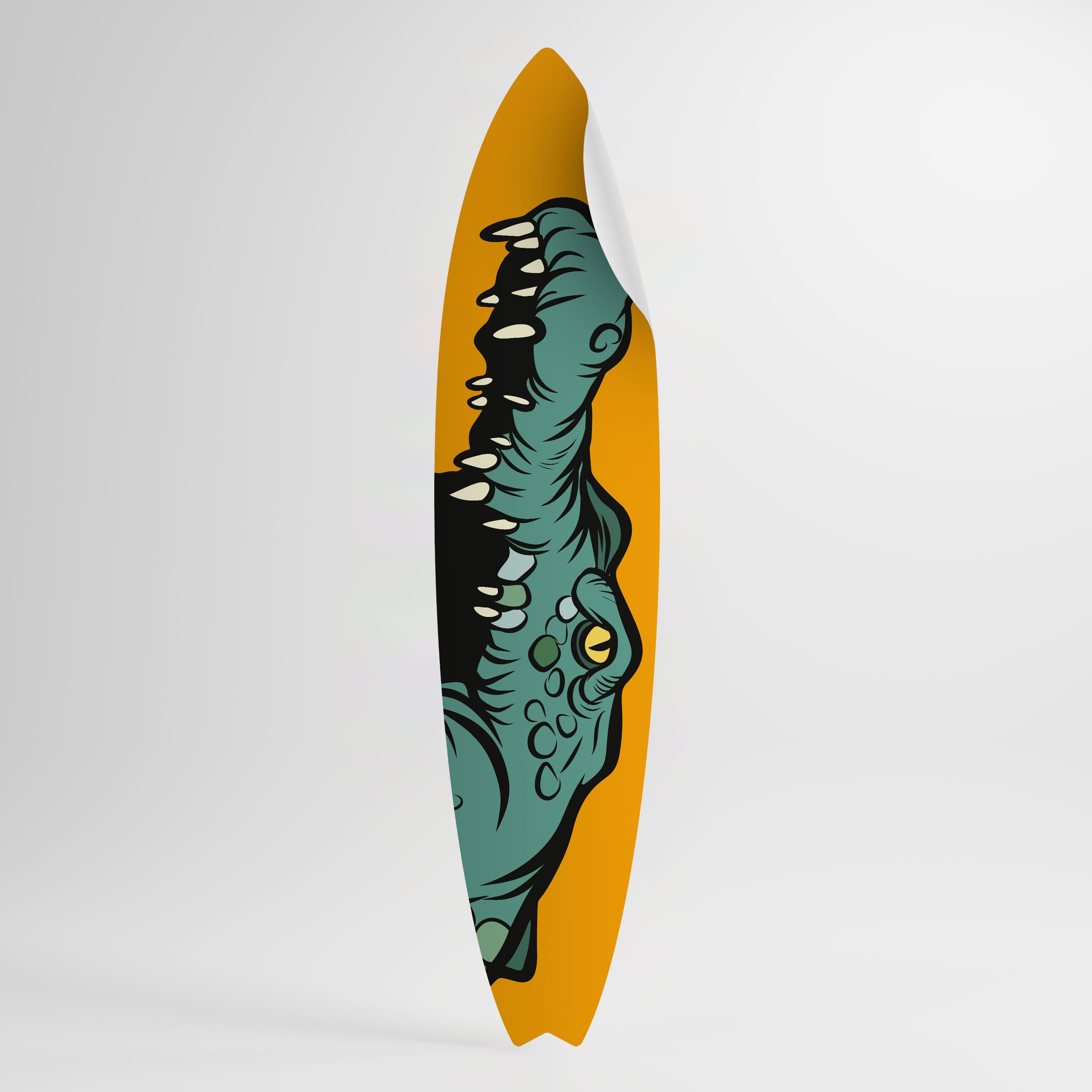 THREATENING GREETING Peel and Stick Surfboard Sticker