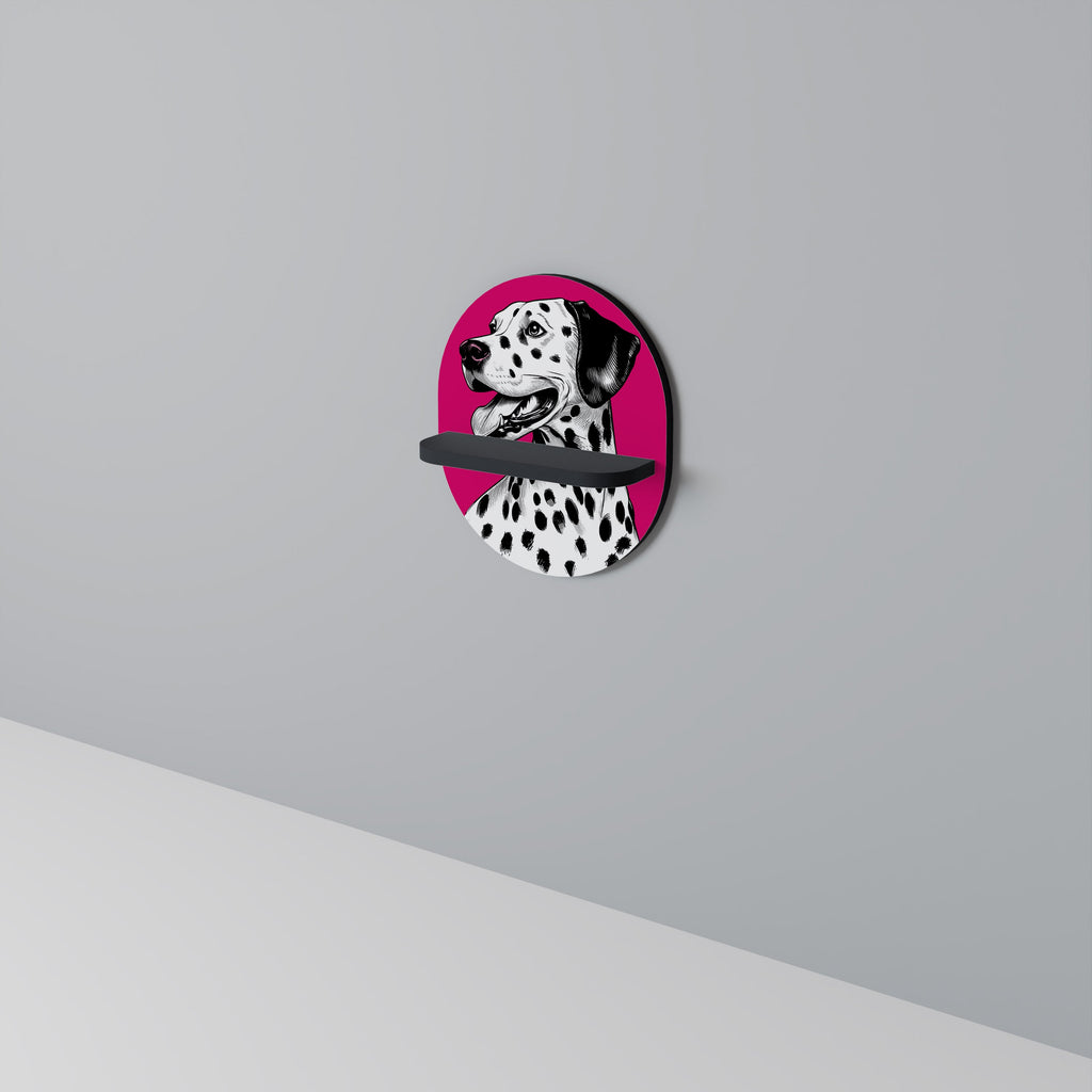 Οβάλ Ράφι Τέχνης DALMATIAN SMILE σε Μαύρο Φινίρισμα