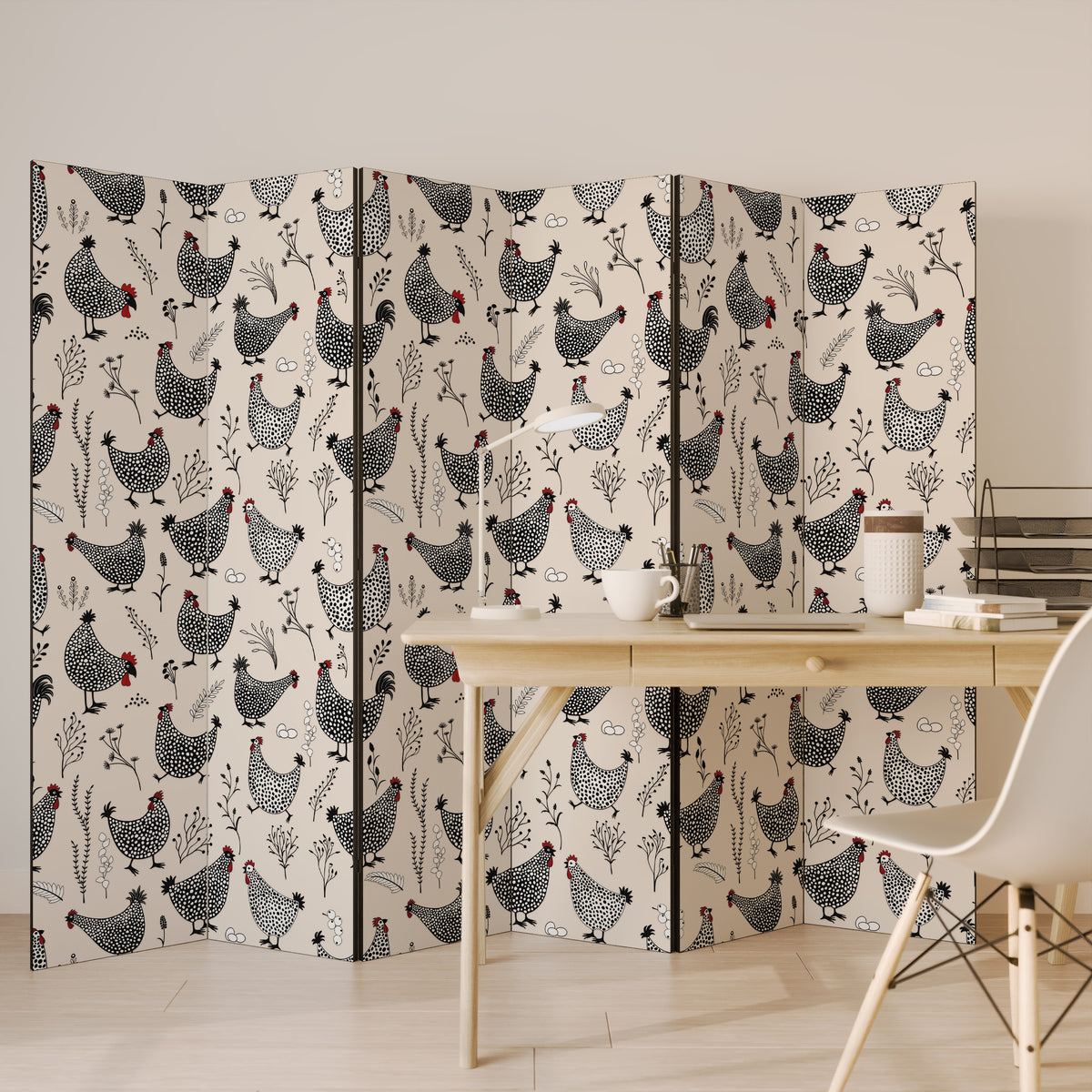 HAPPY HENS Παραβάν με 6 πάνελ