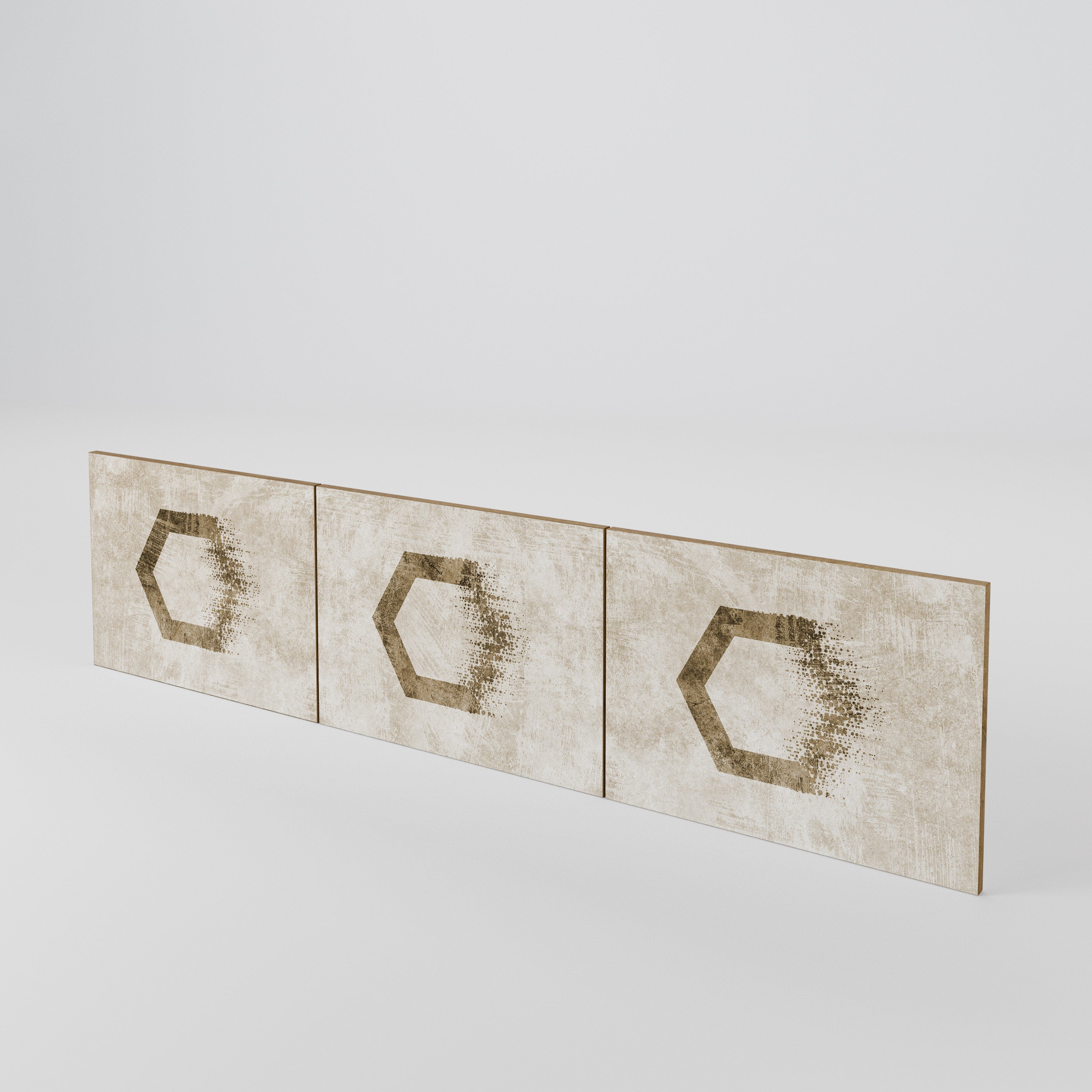 HEXAGONAL SHAPES 3-Piece TV Cabinet Door Set