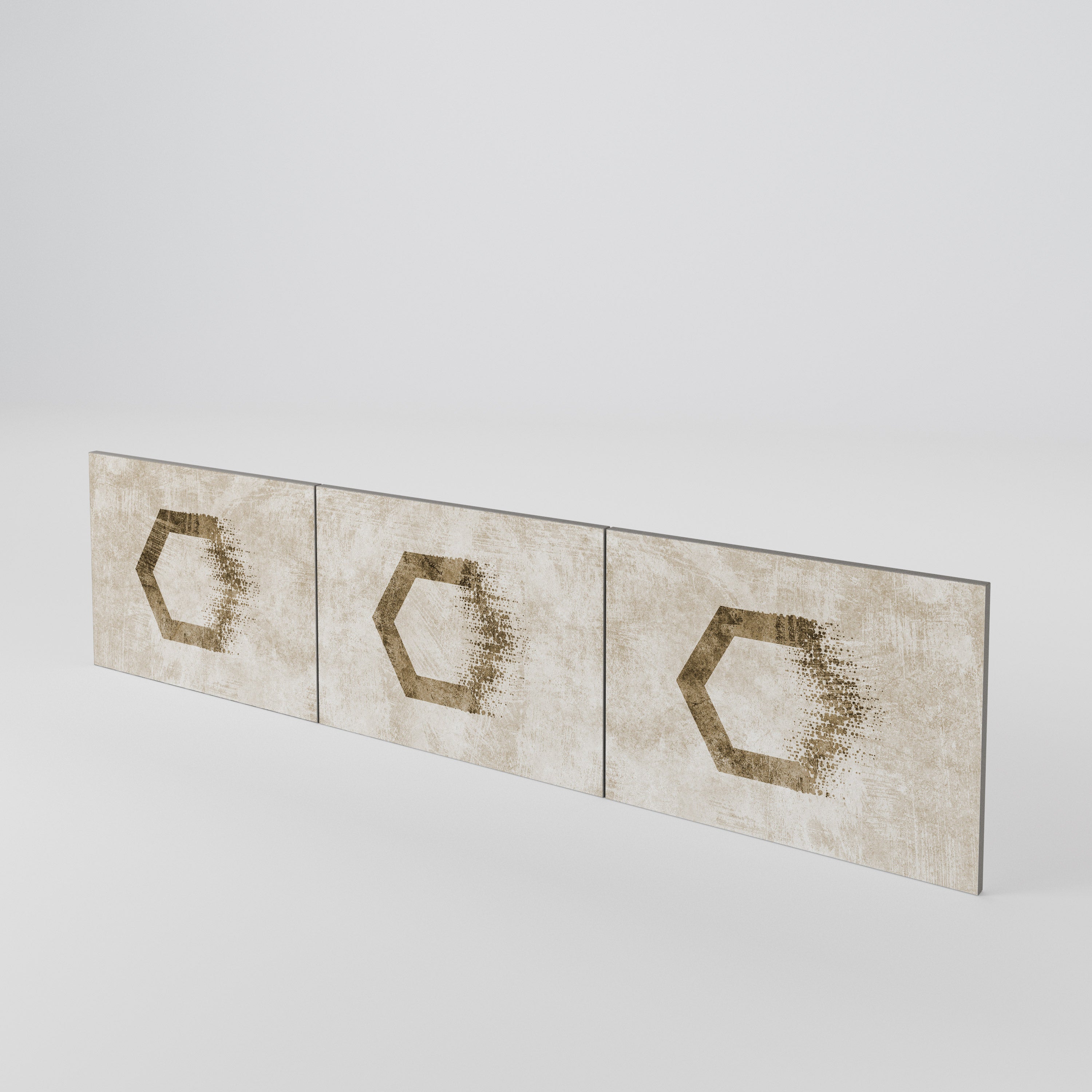 HEXAGONAL SHAPES 3-Piece TV Cabinet Door Set