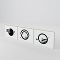 BLACK AND WHITE COMBINATION 3-Piece TV Cabinet Door Set