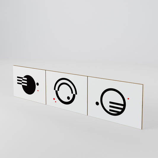 BLACK AND WHITE COMBINATION 3-Piece TV Cabinet Door Set