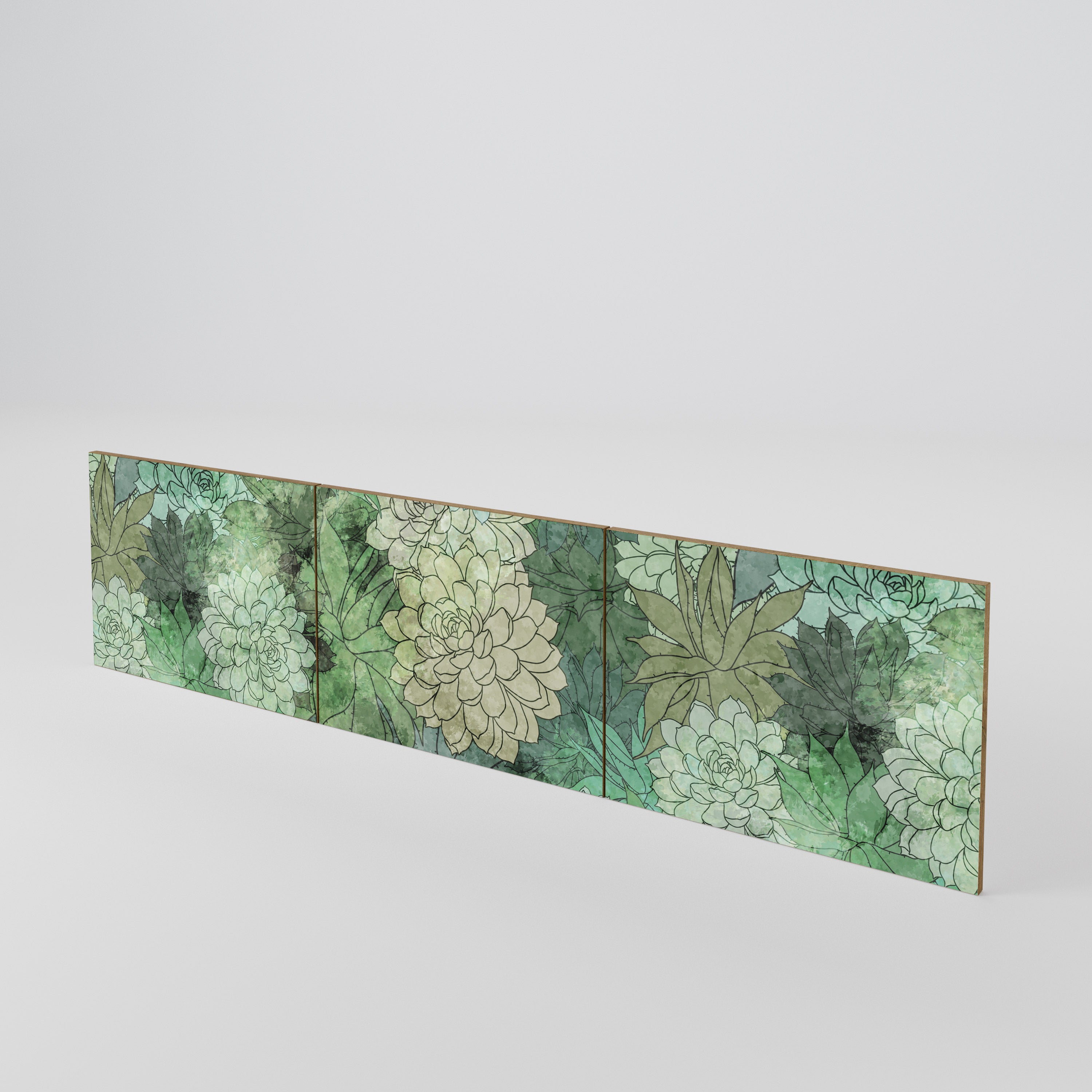 SUCCULENT CLUSTER 3-Piece TV Cabinet Door Set