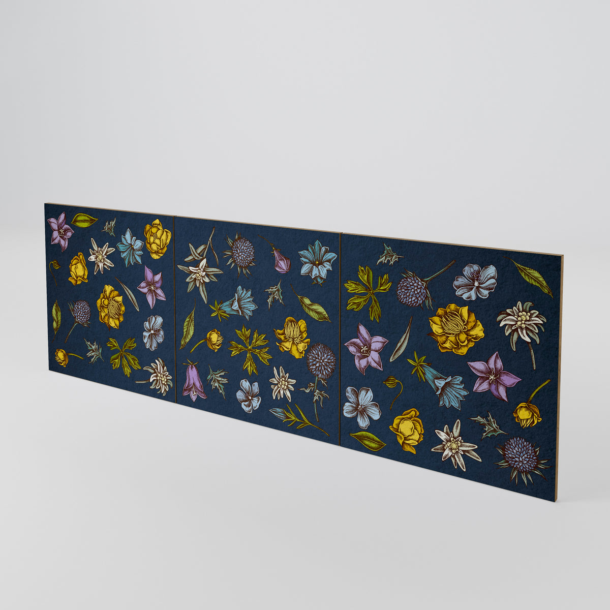 FLOWERS ON NAVY BLUE Σετ θυρών για μπουφέδες