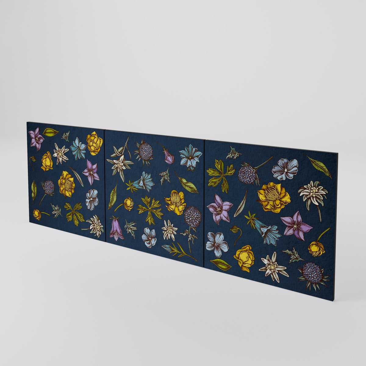 FLOWERS ON NAVY BLUE Σετ θυρών για μπουφέδες
