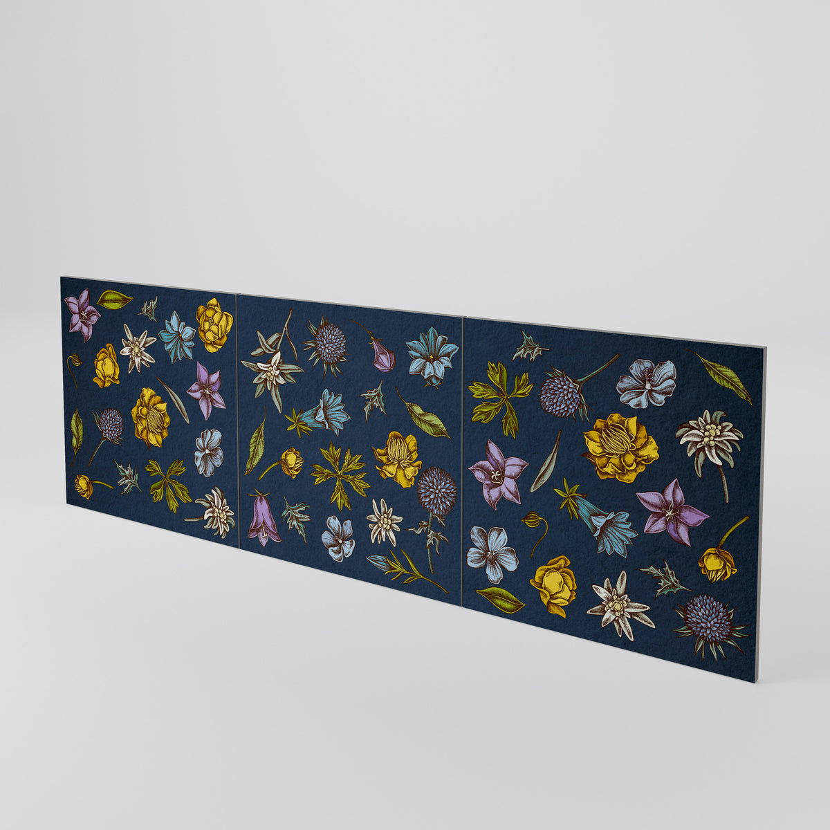 FLOWERS ON NAVY BLUE Σετ θυρών για μπουφέδες