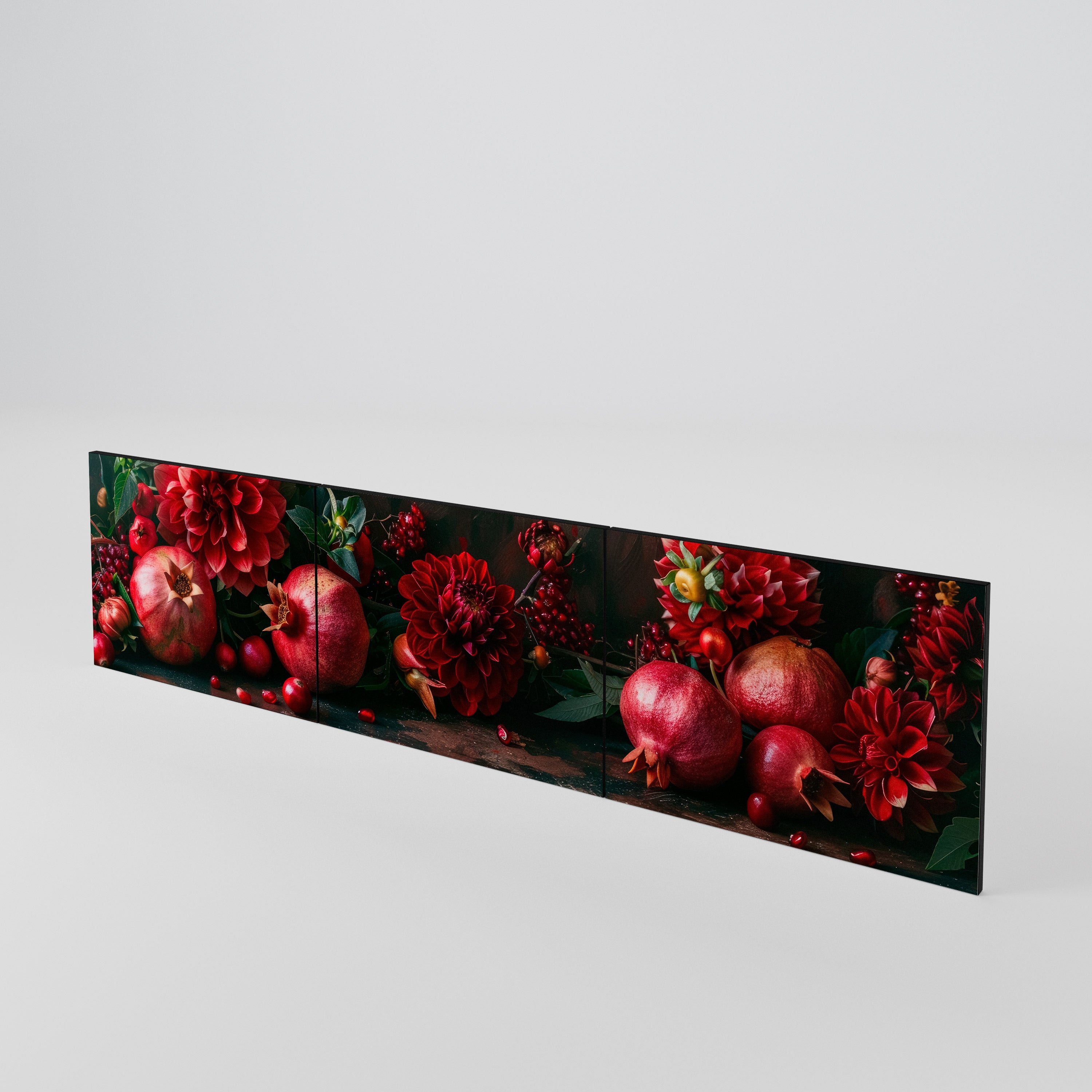 DAHLIAS AND POMEGRANATES 3-Piece TV Cabinet Door Set