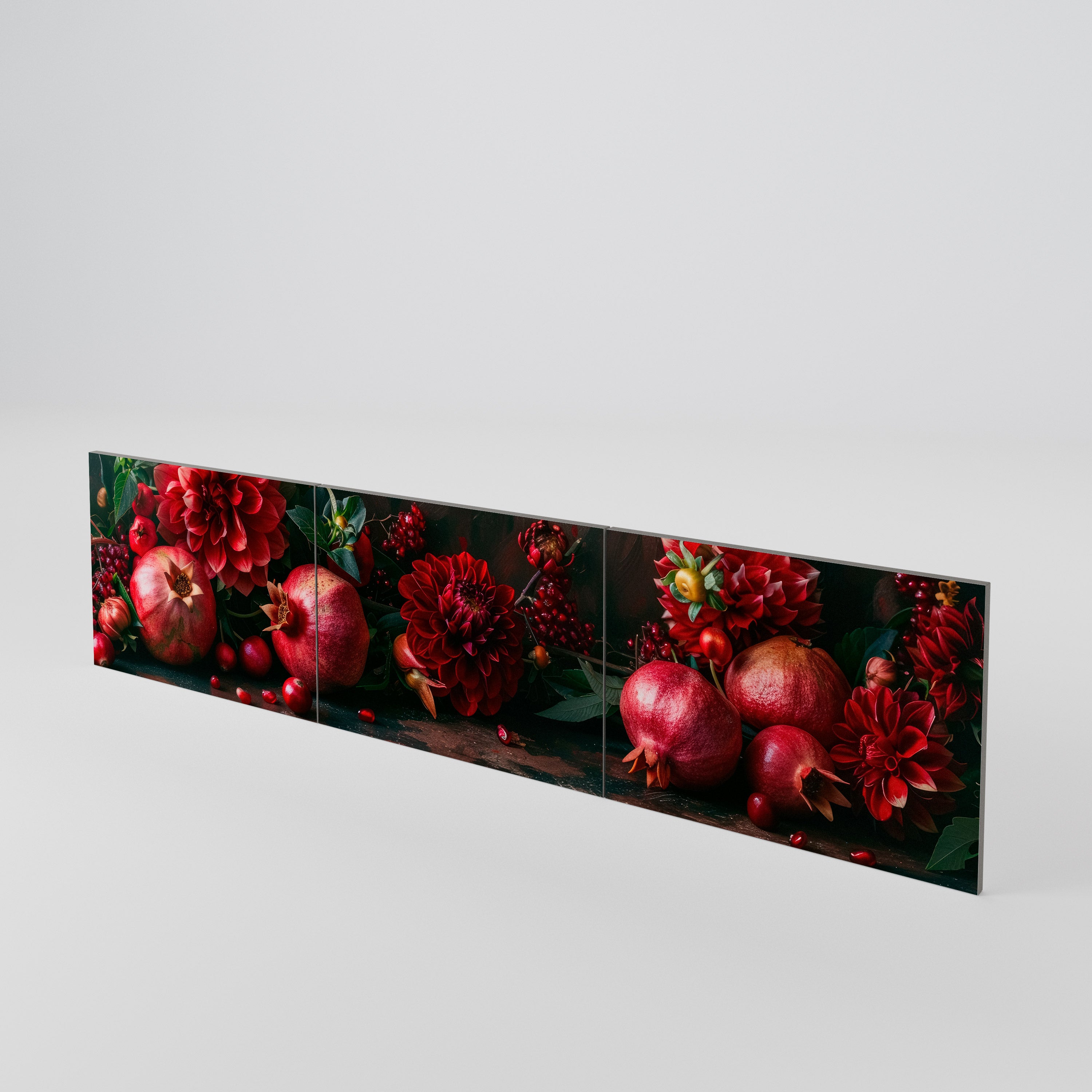 DAHLIAS AND POMEGRANATES 3-Piece TV Cabinet Door Set